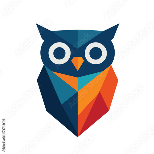 Owl logo with silhouette style design vector