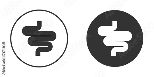 Intestine icon. Simple vector illustration. Silhouette Icon Set.