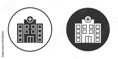 Hospital icon. Simple vector illustration. Silhouette Icon Set.