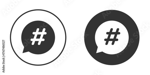 Hashtag icon. Simple vector illustration. Silhouette Icon Set.