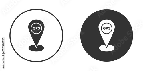 Gps icon. Simple vector illustration. Silhouette Icon Set.
