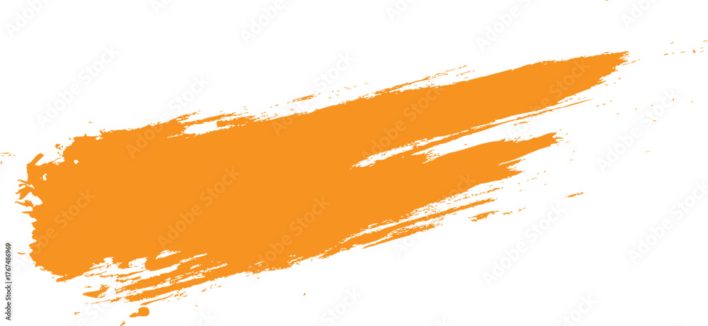 yellow paint brush stroke for textured design and creative artwork. Bold acrylic smear for modern backgrounds, banners, and abstract projects. Grunge brush texture for posters, templates, and digital