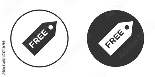 Free tag icon. Simple vector illustration. Silhouette Icon Set.