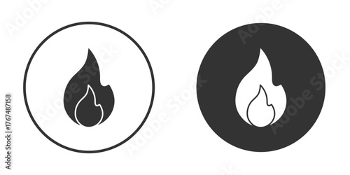Flame icon. Simple vector illustration. Silhouette Icon Set.