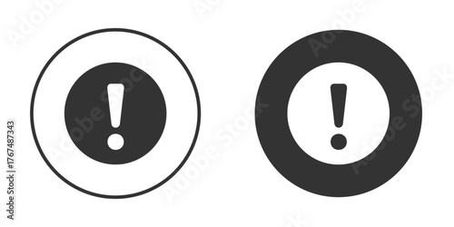 Exclamation button icon. Simple vector illustration. Silhouette Icon Set.