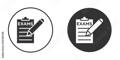 Exam icon. Simple vector illustration. Silhouette Icon Set.