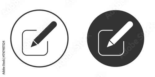 Edit button icon. Simple vector illustration. Silhouette Icon Set.