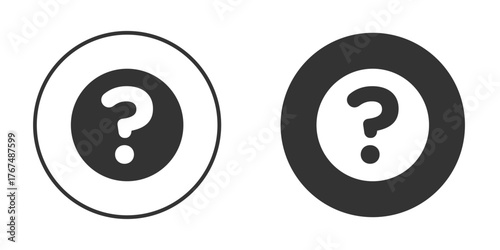 Doubts button icon. Simple vector illustration. Silhouette Icon Set.