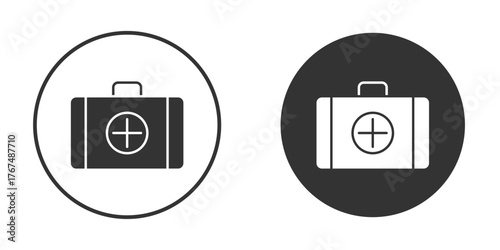 Doctor bag icon. Simple vector illustration. Silhouette Icon Set.