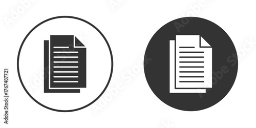 Document icon. Simple vector illustration. Silhouette Icon Set.