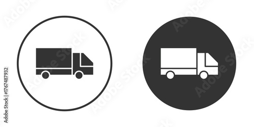 Delivery van icon. Simple vector illustration. Silhouette Icon Set.