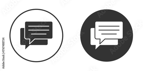 Chat icon. Simple vector illustration. Silhouette Icon Set.