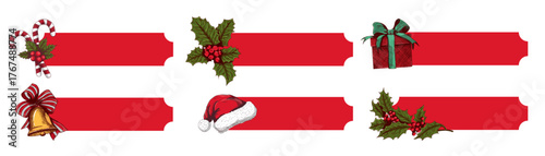 Christmas Decorative Banners with Holiday Motifs