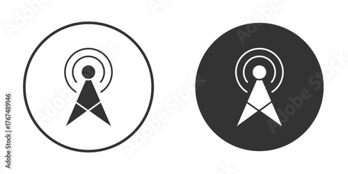 Broadcast icon. Simple vector illustration. Silhouette Icon Set.