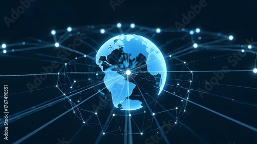 Digital Earth Network: Global Connectivity and Communication Technology Concept
