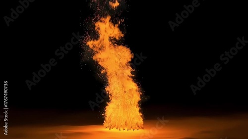 Burning fire. Bonfire.