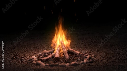 Burning fire. Bonfire.