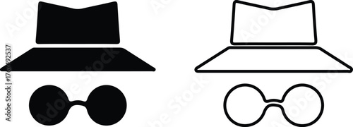 2 incognito icon set vector design image 
