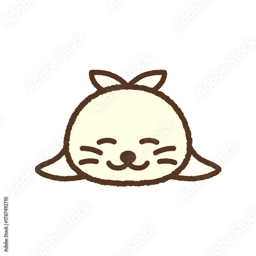 手書き風のシンプルアイコンイラスト　ゴマアザラシ