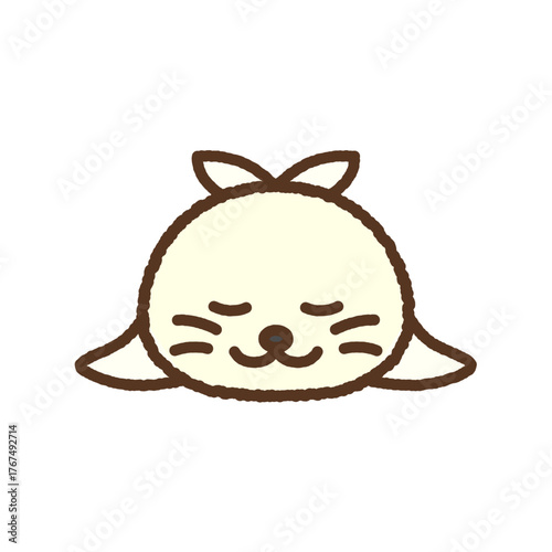 手書き風のシンプルアイコンイラスト　ゴマアザラシ