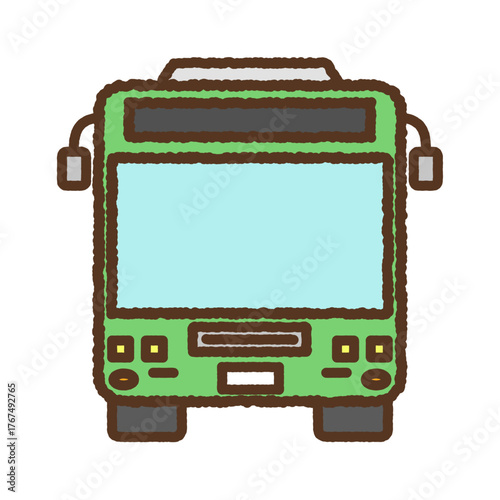 手書き風のシンプルアイコンイラスト　バス