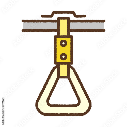 手書き風のシンプルアイコンイラスト　吊り革