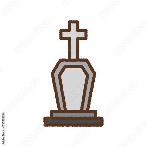 手書き風のシンプルアイコンイラスト　お墓