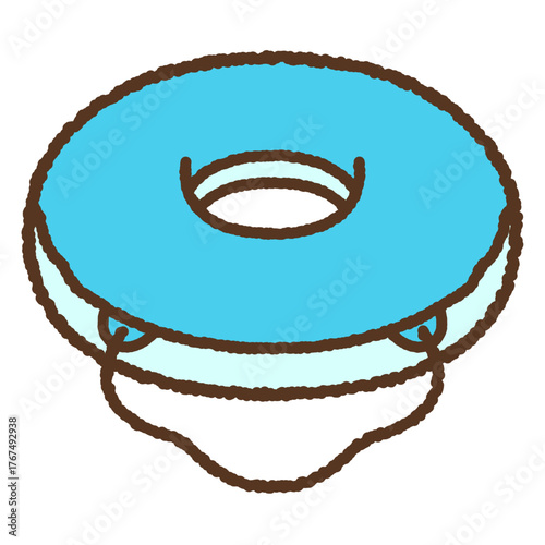 手書き風のシンプルアイコンイラスト　浮き輪