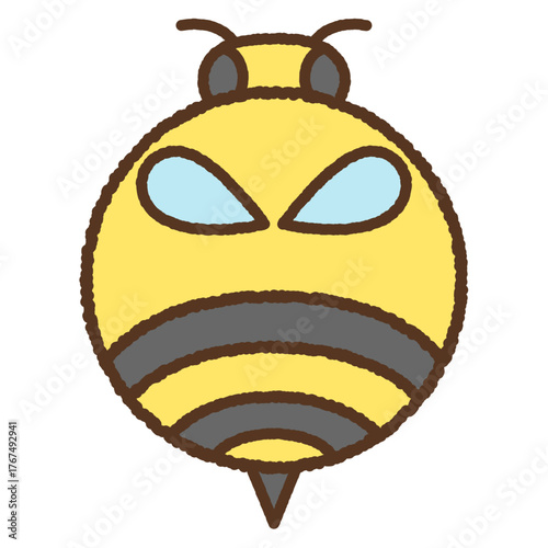 手書き風のシンプルアイコンイラスト　丸い蜂