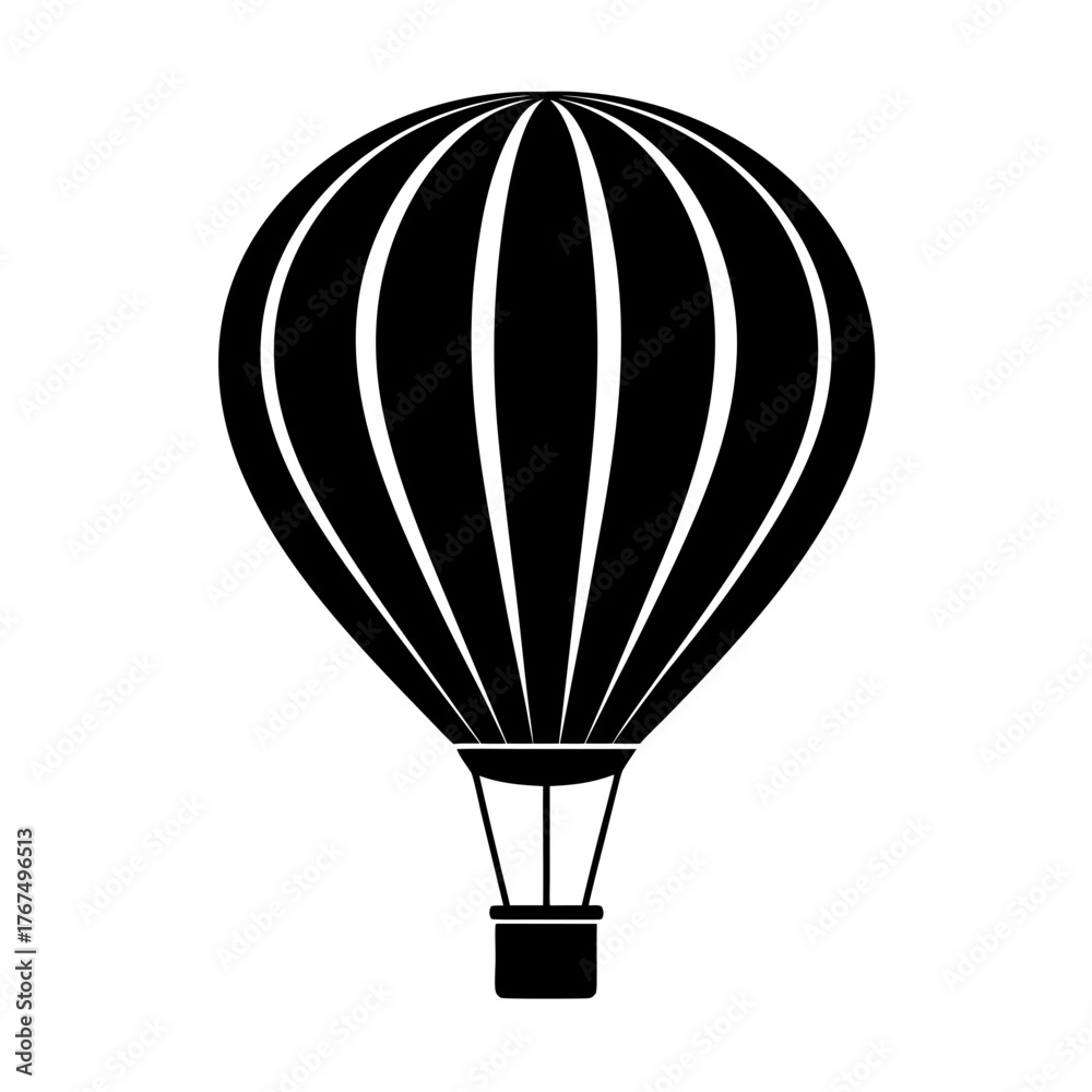 Fototapeta premium A hot air balloon silhouette Vector illustration
