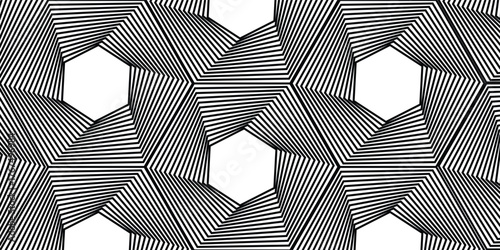 Abstract Seamless Hexagon Optical Illusion Pattern Background Vector