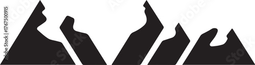 Stylized mountain range silhouette represents adventure nature outdoors exploration vector