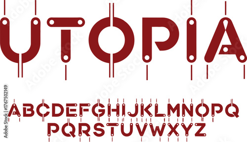 utopia typeface with geometric alphabet style offering mechanical precision and bold creativity for typography lovers