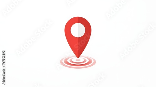Free Download Dynamic red map marker pin pulses with concentric rings indicating location discovery and pinpoint accuracy for navigation and planning - GFXLoad