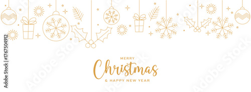 Merry Christmas and happy new year on Christmas letters, Gift boxes, Christmas element for greeting 