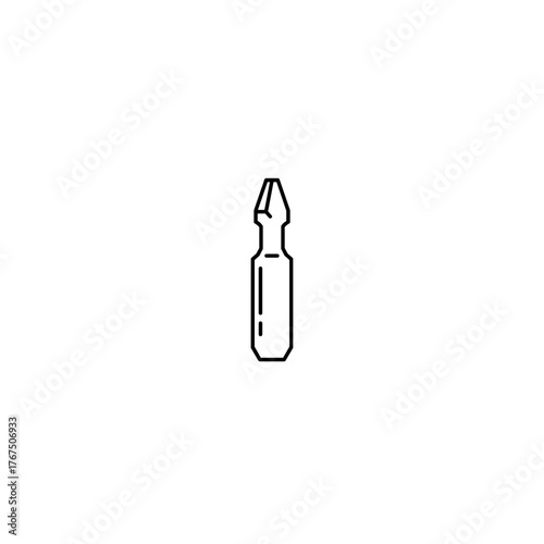 Minimalist Line Art of a Pharmaceutical Ampoule with a Distinctive Break Point