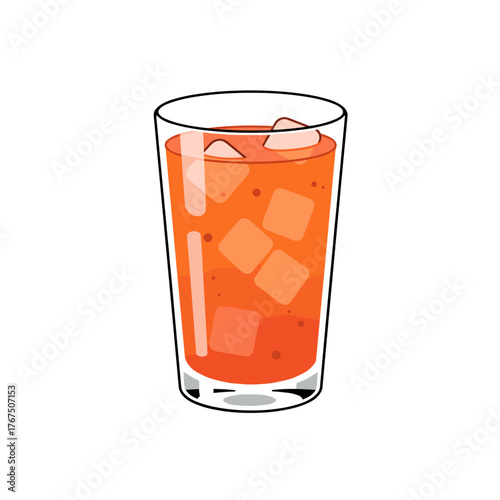 Refreshing Iced Orange Beverage in Tall Glass