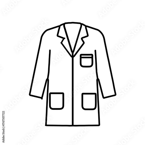 Simple Line Art Depiction of a Classic Laboratory Coat