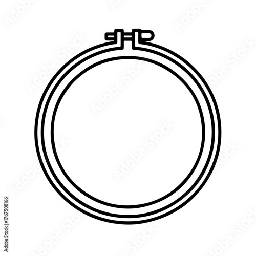 Simple Outline of an Embroidery Hoop for Crafting