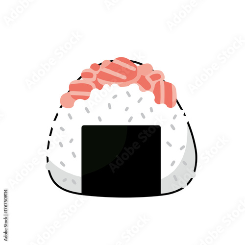 Colorful Japanese Onigiri with Salmon Filling