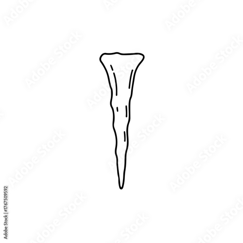 Simple Black and White Icicle Depicting Winter's Frozen Beauty