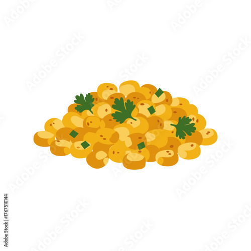 Golden Roasted Chickpeas with Fresh Parsley Garnish