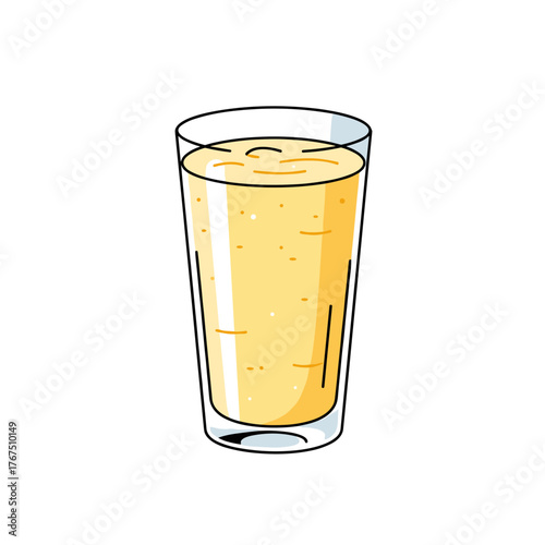 Refreshing Yellow Smoothie in a Tall Glass