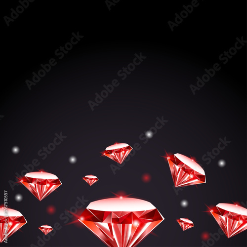 Banner with diamonds on a dark background. Luxury vector illustration.