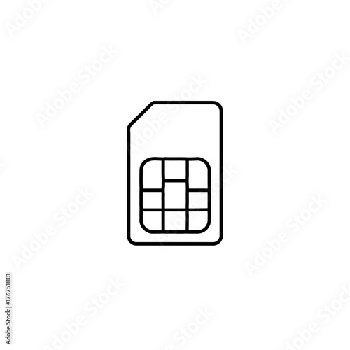Simple Outline of a SIM Card Slot