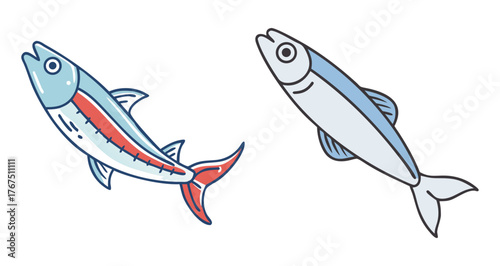 Two small fish swimming together artistic renderings of marine life