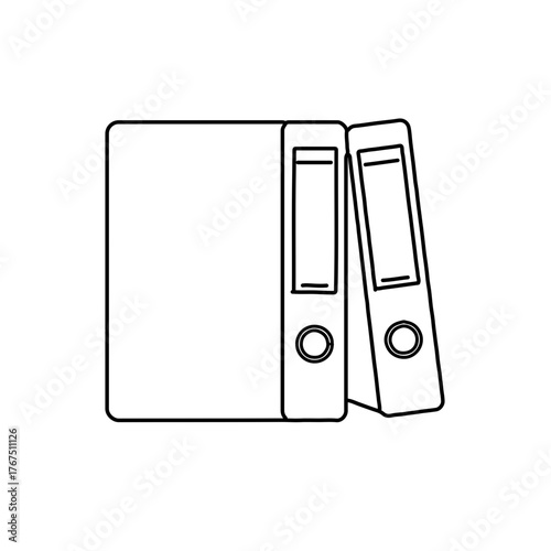 Simple Outline of Two Stacked File Folders