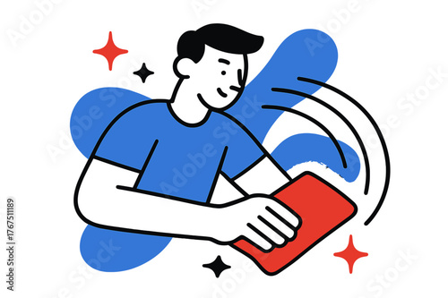 Dynamic Sanitizing Motion. Sanitizing motion. A dynamic wiping gesture illustrated with curved motion lines