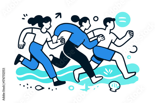 Minimalist Seaside Serenity. Seaside serenity. Minimalist scene of calm turquoise waves meeting the shore,