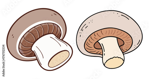 Two delicious portobello mushrooms ready for culinary creations